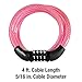 Master Lock 8143DPNK Standard Combination Bike Lock, Pink, 4'