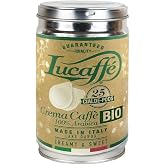 LUCAFF&Eacute; Crema Caffe' BIO Organic ESE Espresso Pods, 25 Count | Gourmet, Biodegradable, Aroma-Saving Fresh Steel Tin, NO Foil