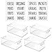 mDesign Deep Plastic Kitchen Storage Organizer Container Bin with Handles and Labels for Pantry, Cabinet, Shelf, Fridge, Freezer - Holds Dry Goods, Sauces, Condiments, Ligne Collection, 4 Pack, Clear