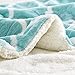 Comfort Spaces Ultra Soft and Cozy Sherpa Reversible Throw Blankets for Couch and Bed, Plush Fleece Cozy Cover with Fuzzy Faux Fur, 50 x 60 in, Aqua Ogee