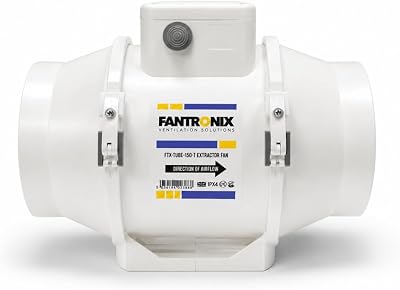Fantronix 150mm Inline Bathroom Extractor Fan with Run-On Timer