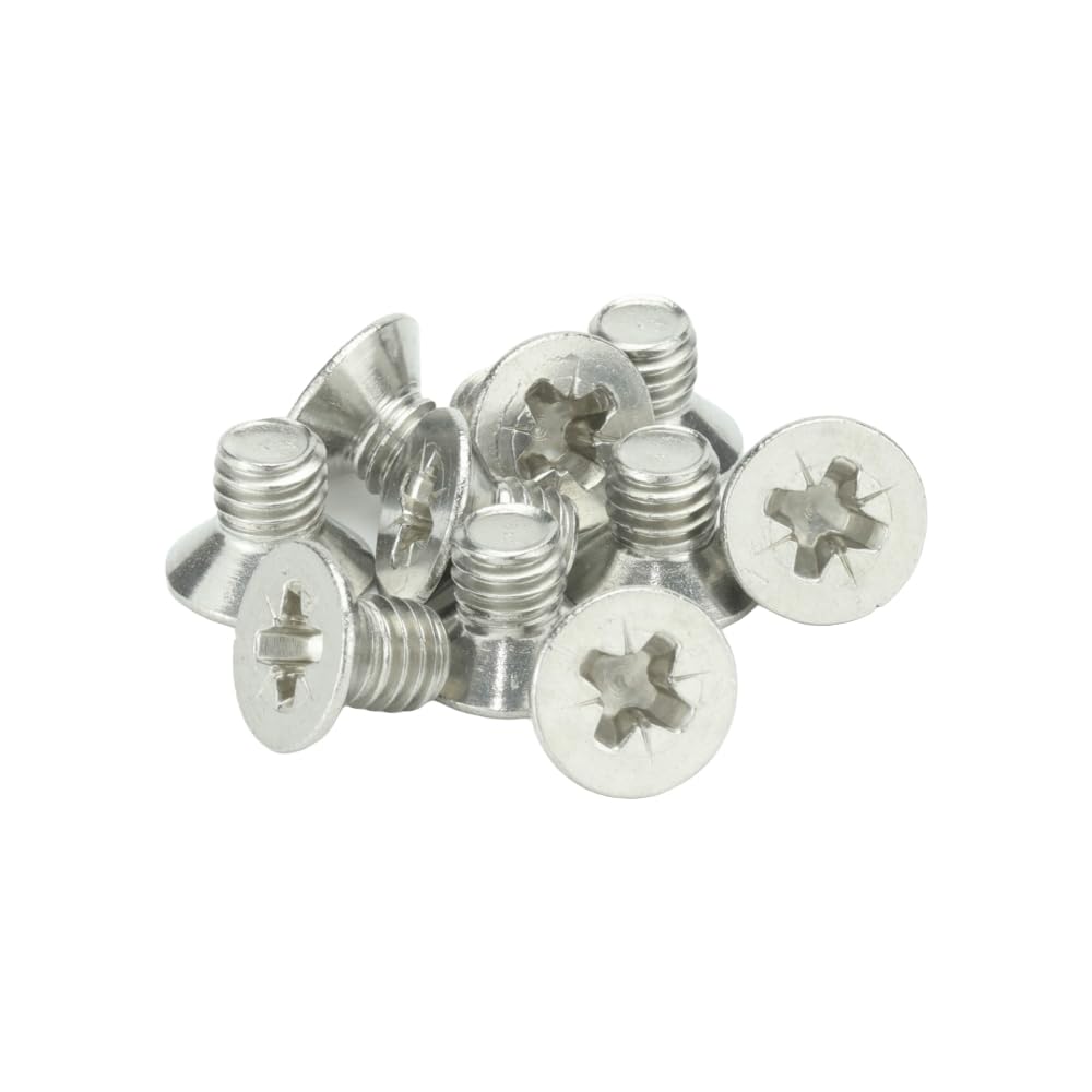 M4 (4mm x 6mm Inc Head) Pozi Countersunk Machine Screws - A2 Grade Stainless Steel (Pack of 20)
