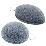 Beautyours Natural Charcoal Konjac Sponge 2 Pack Clean Face Facial Cleaner Care