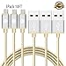SGIN Micro USB Cable,3-Pack 10ft Nylon Braided Charging Cord - Extra Long USB 2.0 Sync and Charge for Android Devices, Samsung Galaxy, Sony, Motorola Nokia,and More(Gold Silver)