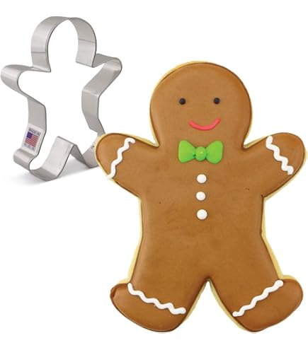 Happy Gingerbread Man Cookie Cutter - 1 Piece Metal Cutter For Baking & Crafts