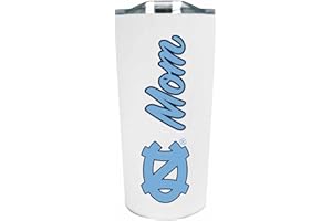 Campus Colors NCAA Stainless Steel Travel Tumbler for Mom - 18 oz - Double Walled Insulated Drinkware (North Carolina Tar Heels - White)