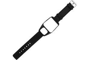 GAROZATION Leather Watch Band Compatible with Tomtom Runner and Adventurer Vintage Texture Flat Head Strap for