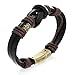 Regetta Jewelry Authentic Tribal Leather Wristband Surf Black Mens Bracelet