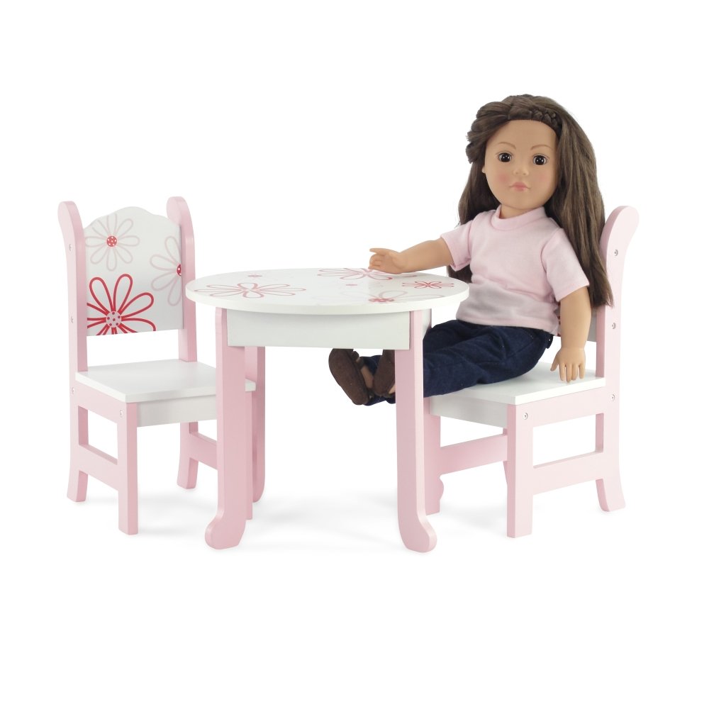 18 Inch Doll Furniture Fits 18" American Girl Dolls Floral Table and