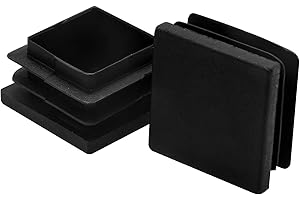 Jiozermi 4 Pcs 1-1/4" Square Plastic Plug, Black Square Plastic End Cap Furniture Finishing Plug for Pipe Post, Chairs and Furniture