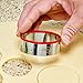 Ouddy 1 PCS 12 Piece Round Stainless Steel Cookie Set-Size On Every Cutter-Silicone Tops, Silver, Red, Blue Green, Yellow