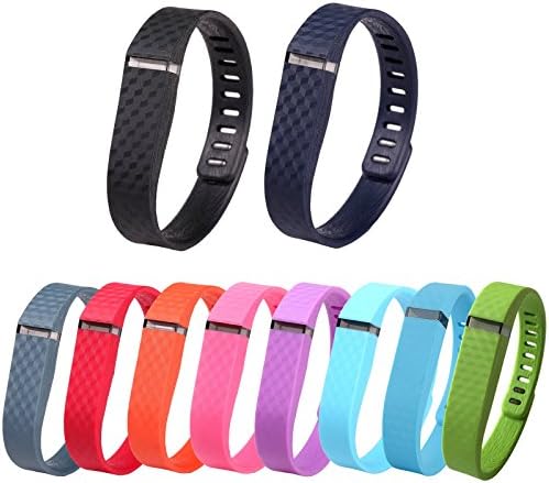 Coolxh 10PCS Colorful Replacement Accessory Wrist Bands laser style for Fitbit FLEX Vivofit (No Tracker, Replacement Bands Only) (small)
