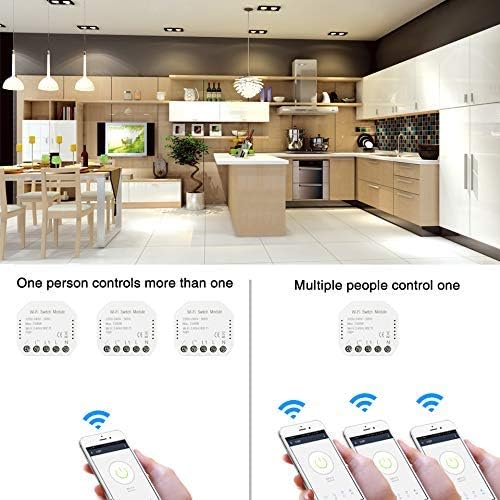 Smarthai Wifi Smart Light Switch Mdulo interruptor Aplicacin Smart LifeTuya Mando a distancia Compatible con Alexa Echo Google Home