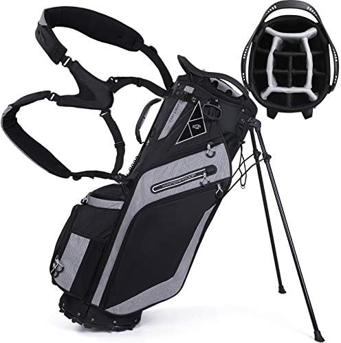 Golf Stand Bag 14 Way Top Dividers Ergonomic with Stand 8 Pockets, Dual Strap, Rain Hood Golf Stand Bag 14 Way Top Dividers Ergonomic with Stand 8 Pockets, Dual Strap, Rain Hood
