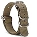 SIMCOLOR 1.5mm Zulu Watch Bands,Military Nylon Replacement Watch Strap with Black Heavy Duty Buckle 18mm 20mm 22mm or 24mm(22mm,Khaki)
