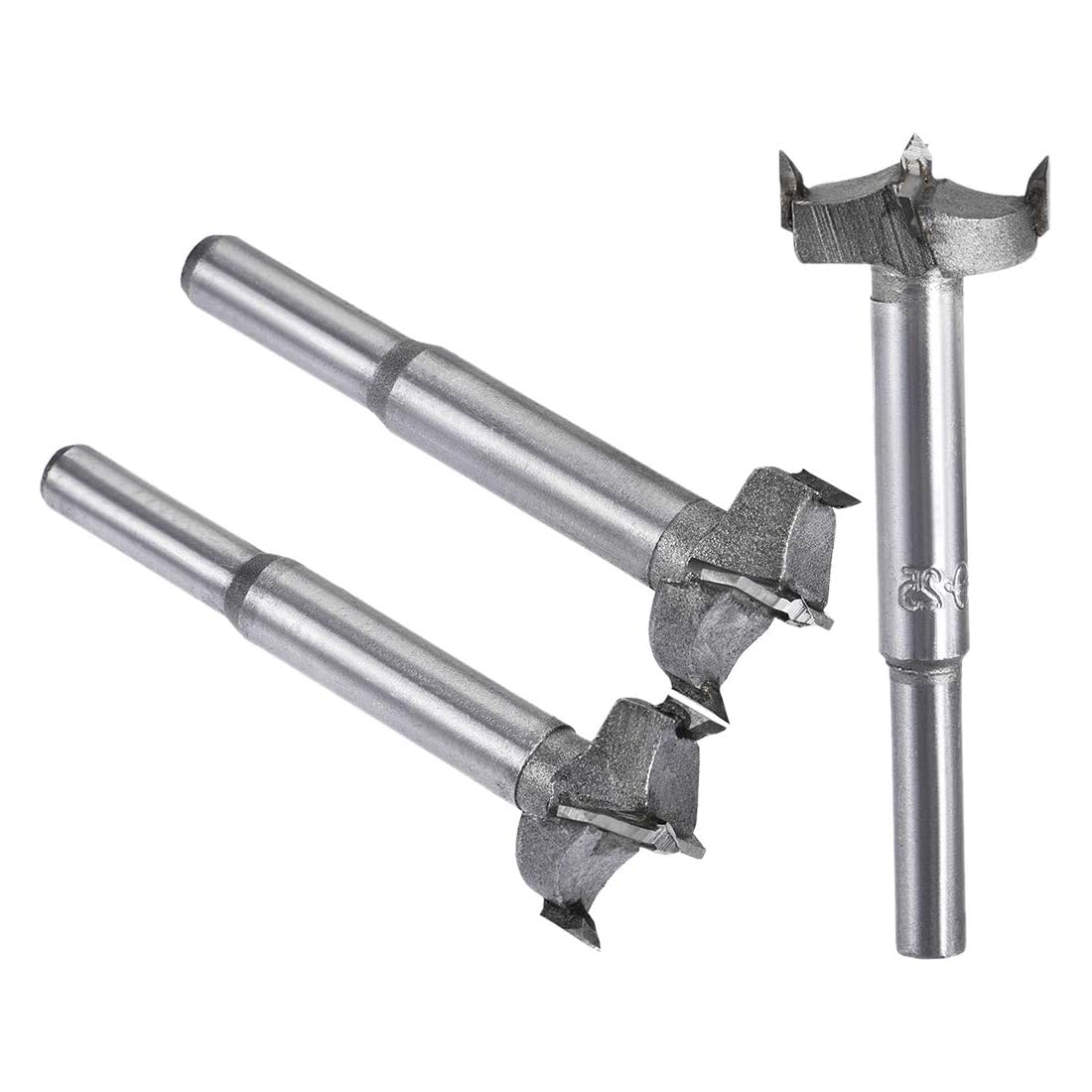 MACHSWON 3 PCS Forstner Drill Bits Tungsten Carbide Wood Hole Saw Opener Drill Bit 23mm+24mm+25mm Woodworking Drilling Boring Bit Cutter