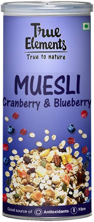 True Elements Cranberry and Blueberry Muesli Jar, 400 g