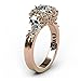 EVBEA Simulated Diamond Engagement Rings Rose Gold Halo CZ Flower Skull Promise Rings(Old,8)