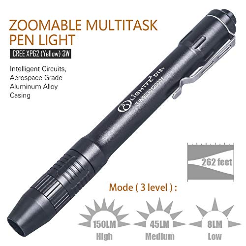 LIGHTFE Pen Light for Doctors and Nurses Penlight with Pupil Gauge