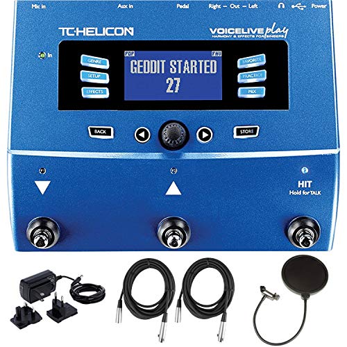 TC Helicon VoiceLive Play Vocal Effects Processor Bundle with 2 20' XLR Cables and Premium Pop Screen Filter - Thumbnail 7