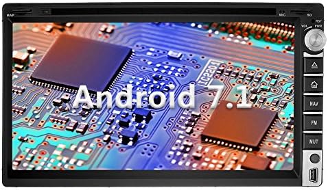 'Yinuo 6.95 inch Android 7.1.1 Nougat 2GB RAM Quad Core 2 Din Universal Car Stereo Moniceiver MP3 GPS Navigation with Bluetooth DVD player Ipod and USB SD Function Support DAB + Bluetooth OBD2 WIFI