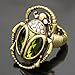 Gold Plated Q&Q Fashion Vintage Egyptian Cleopatra khepri Scarab Beetle Green Rhinestone Stretch Finger Ring
