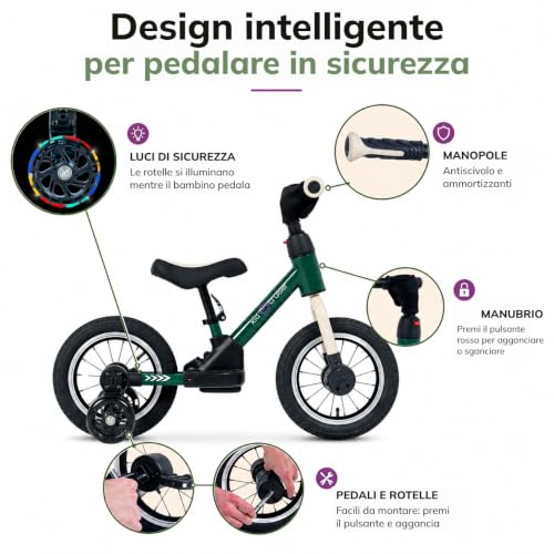 Kidcruiser Pedalplay 2 Years 3-in-1 Pedalplay Bike with LED Wheels and Pedals, Modular Frame