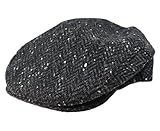 Tweed Flat Cap Charcoal Fleck Pure Wool John Hanly & Co. Made in Ireland S-XL