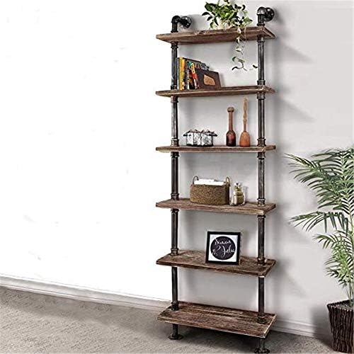 ウォールシェルフ 工業用ウォールシェルフdiy鉄パイプ立ちラダー棚本棚多層収納ラックユーティリティ収納フロア本棚ディスプレイスタンド 玄関 キッチン トレー 小物置き 鍵かけ 雑貨整理 Color Wood Size Free Size Townofgreenwood Org