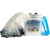 BasicGear&reg; Pancake&reg; Cast Net, 6-14ft Radius, 3/8, 1/4 &amp; More Meshes, Lead | For Bait Fish, Repair Kit Included, Storage Box Included, Six-Panel Build
