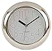 Telesonic Water Resistant Wall Clock with Quiet Sweep Movement - Silver