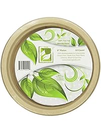 Earth's Natural Alternative Wheat Straw Fiber, Bagasse (Sugarcane) Tree Free 9" Plate, 50 Pack
