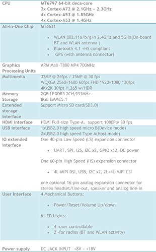 MediaTek X20 Development board Deca Core 64bit and Conforms to the 96 Board - AOSP Running with Android 6.0 Linux Demo Single Board Computer