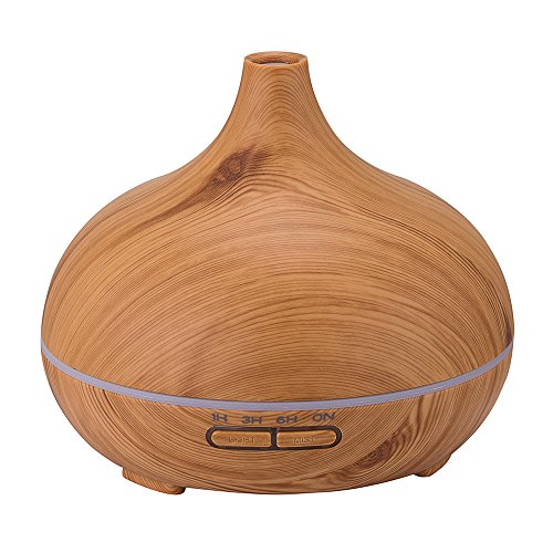 Essential Oil Diffuser, 300ml Cool Mist Humidifier Ultrasonic Aromatherapy Diffuser for Office Home Bedroom Living Room Study Yoga Spa – Wood Grain