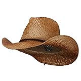 Customizable Raffia Straw Cowboy Hat - Natural