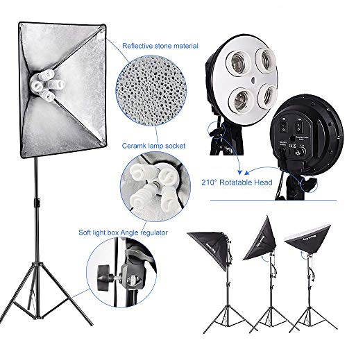 MOUNTDOG Softbox Lighting Kit 1600W Photography Professional Continuous