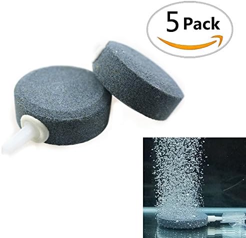 Fireboomoon 5Pcs Round Shaped Aquarium Fish Tank Air Bubble Disk Stone Airstone