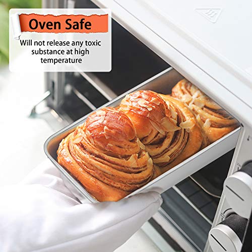 P&P CHEF Loaf Pan Set of 2, 9inch Bread Pans, Stainless Steel Loaf Toast Baking Pans For Bread