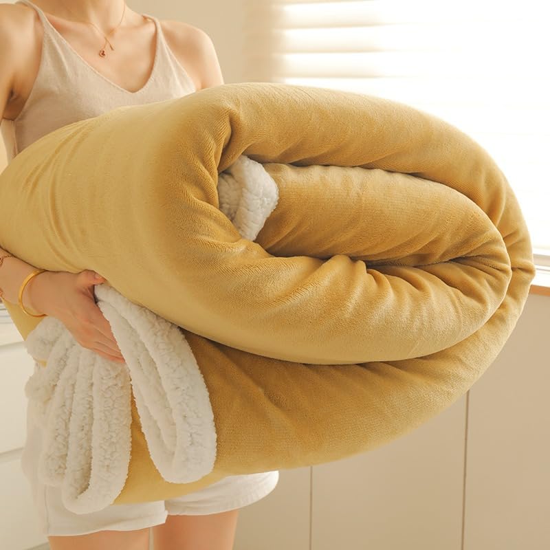 Photo 1 of PAJEO Sherpa Fleece Throw Blanket for Couch - Thick and Warm Bed Blanket Dual Sided,Soft Fuzzy Plush Throw Blanket,Twin Size 60x80 Inches