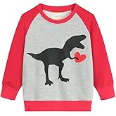 Little Hand Toddler Boys Dinosaur Sweatshirt Dump Truck Love Shirts Valentines Pullover Active Long Sleeve Shirt Kid 2-7 Year
