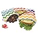 Reusable Snack Bags, Reusable Sandwich Bags-Pack of 3, FDA Passed Food Safe Fabric Snack Bags for Kids, Better Alternative to Single-Use Plastic Bags, Save Money & Protect Environment - Colorful Wave