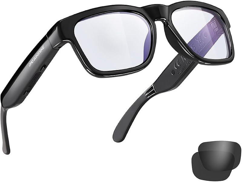 OhO Open Ear Smart Glasses, UV400 Z87.1 Lightweight Audio Bluetooth Glasses