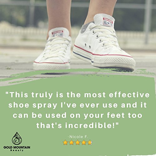 Most Effective All Natural Shoe Deodorizer Spray and Foot Odor Eliminator - Extra Strength that Destroys Odor from Stinky Shoes,4 oz