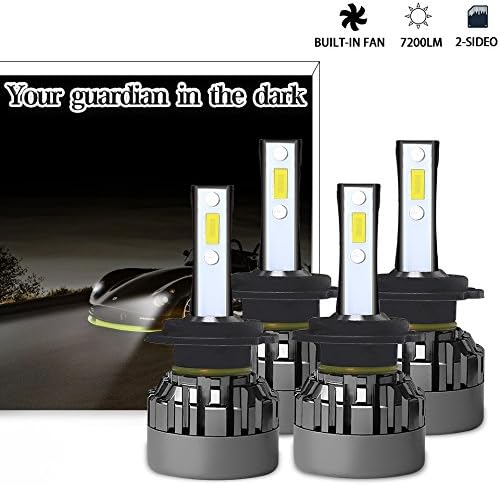 HODA lighting Extremely Bright Automobile LED Headlight bulbs H7-7200Lm 6K Cool White (Pack of 2)