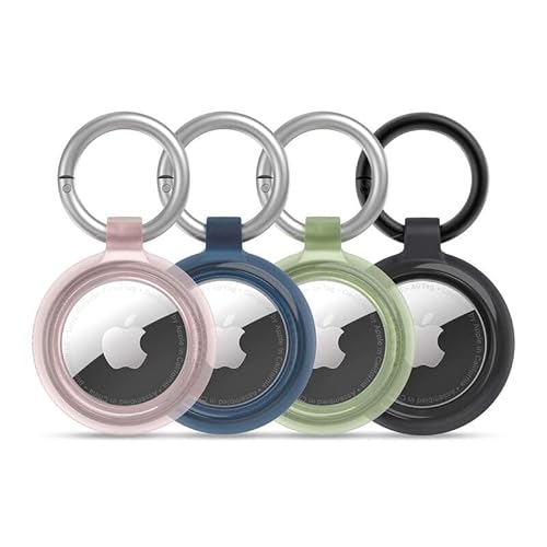 OtterBox AirTags Clear Case for AirTag, Shockproof, Drop Proof, Ultra-Slim, Rugged, Protective Thin Case for Apple AirTags, 4 Pack, Includes Carabiner, Ocean Life - 4 Pack