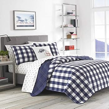 Amazon.com: HT 3 Piece Navy Blue White Buffalo Check