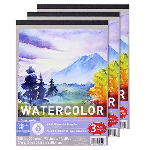 Artist's Loft Watercolor Paper Pad, Pack of 3, 140lb. - Thumbnail 3