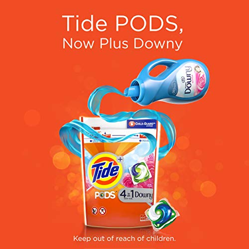 Tide PODS 4 in 1 with Downy, Laundry Detergent Soap PODS, April Fresh Scent, 73 Count, Packaging May Vary