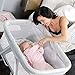 2in1 Stationary&Rock Mode Bassinet One-Second Fold Travel Crib Portable Newborn Baby,Gray…