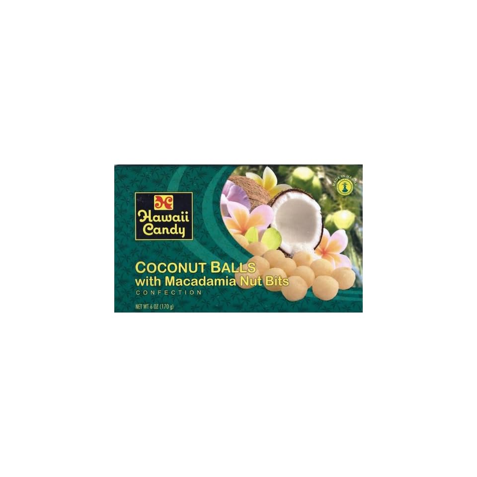 Hawaii Candy Company Value Pack Macadamia Coconut Balls 6 Boxes on